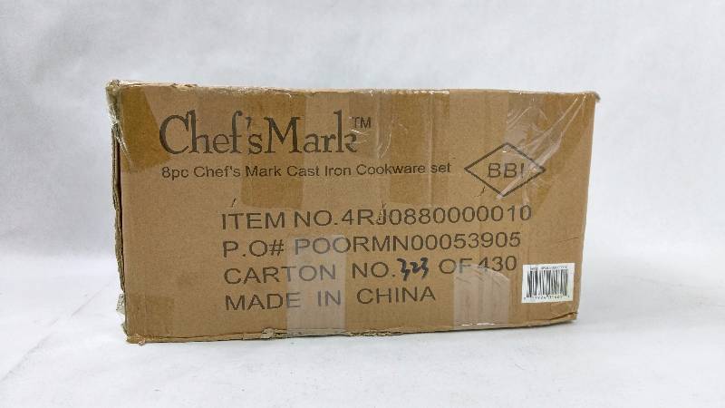 lot 1915 image: Chefs Mark 8pc Cast Iron Cookware Set