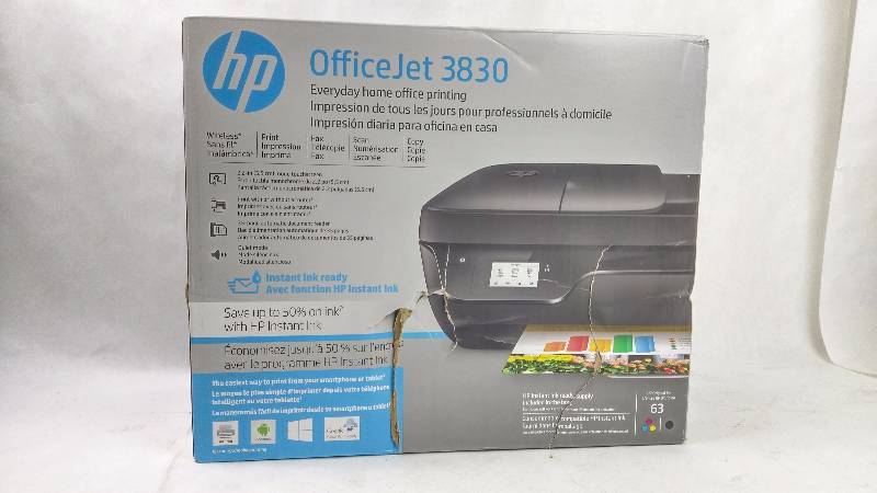 lot 1951 image: HP OfficeJet 3830 All in One Wireless Printer - Copy Fax Scan 