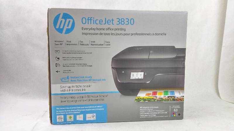 lot 1952 image: HP OfficeJet 3830 All in One Wireless Printer - Copy Fax Scan 