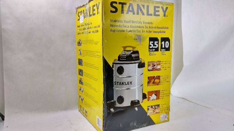lot 2089 image: 10 Gallon Stainless Steel Wet  Dry Shop Vacuum