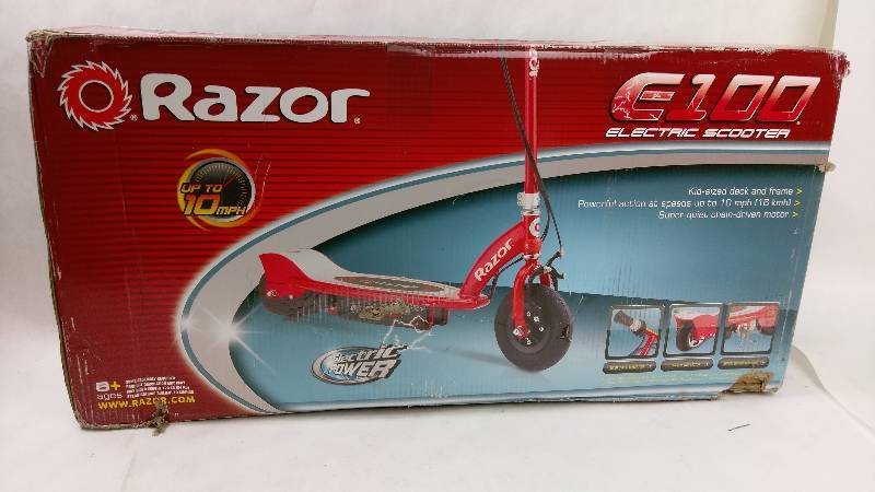 lot 2099 image: Razor E100 Electric Scooter Red