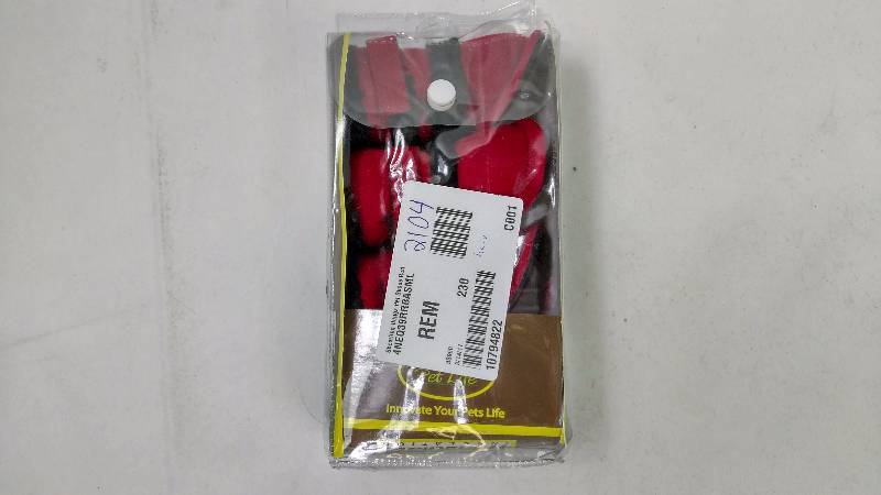 lot 2104 image: Shearling Duggz Pet Shoes Red & Blac SM