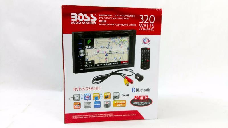 lot 2135 image: Boss 320-Watt 6.2 Touch Screen DVD Multimedia Car Stereo with Bluetooth, GPS and Rear View Camera