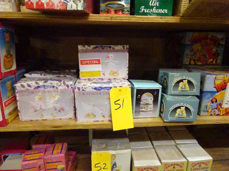 Musical Bears, Ceramic Ducks, Puppies in a Basket, 3 Treasure Chests