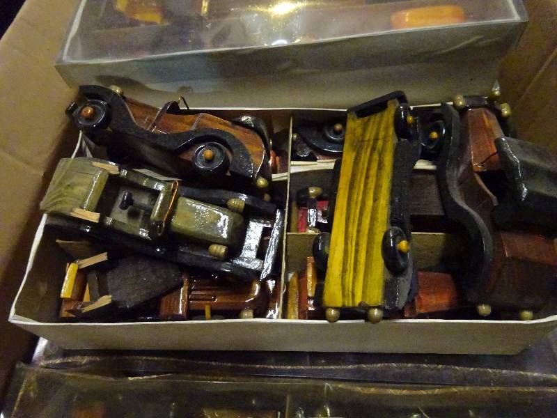 Lot of Vintage Wooden Automobile Sets, Smaller, 18 Sets Approx.