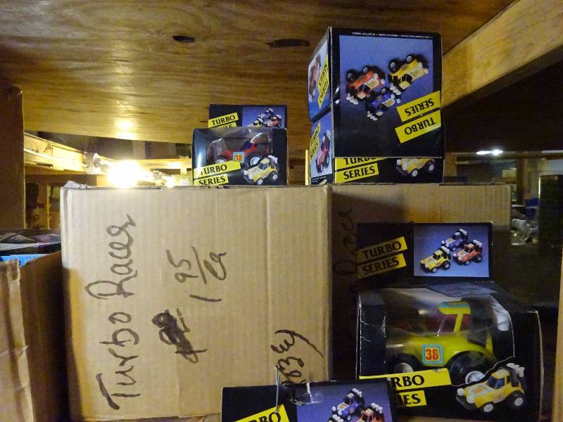 2 Cases Turbo Racers, Super Racers, Case Radio Control Skateboards, Tool Key Chains, Case NFL End Runner, 4 Ice Cream Trucks, 4 Porsches