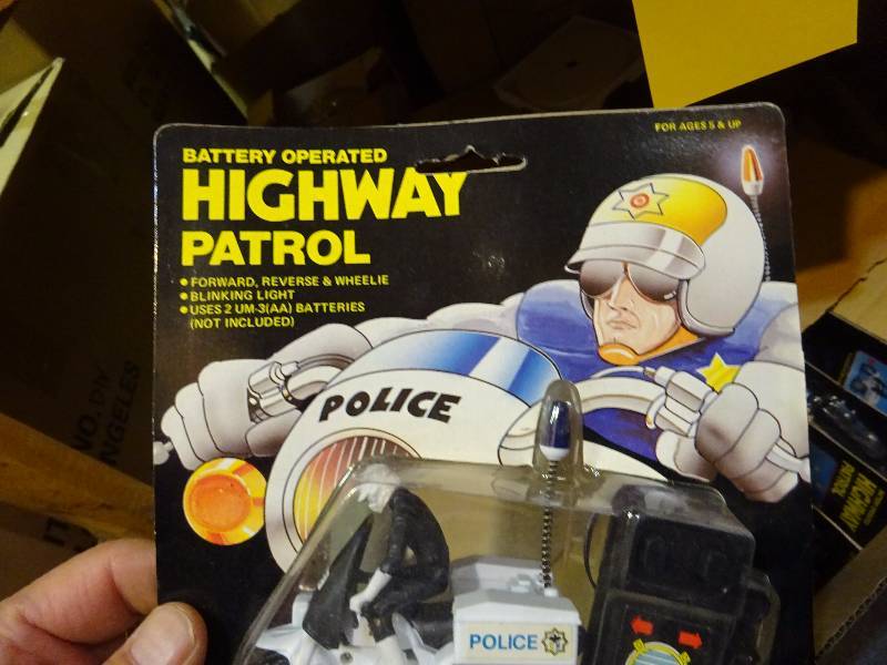 3 Cases Highway Patrol, Case Ninja Tricycle, Case Stampers, Case Wind-Up Cars
