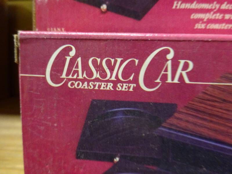 Portable BW TVs, Coaster Sets, 2 Cases Robot Car, Radios