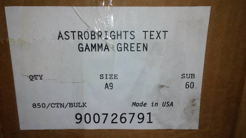 Self-Sealing Astrobright Envelopes, Qty 850 per box, Green 6 x 9
