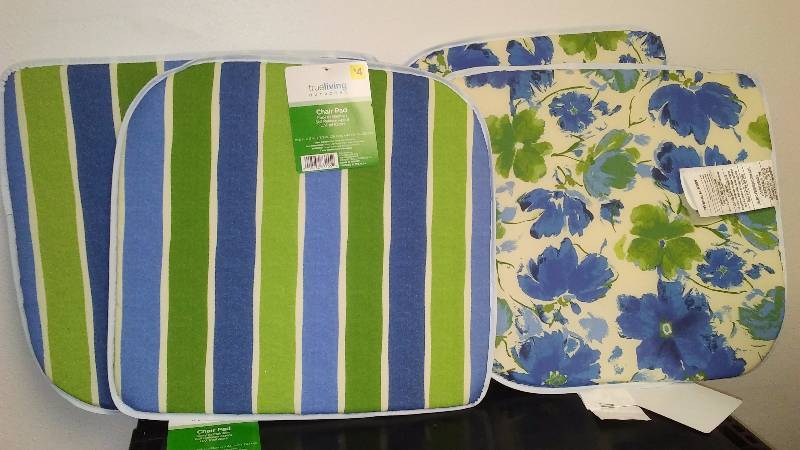 True Living Outdoor Reversible Chair Pads, (4)