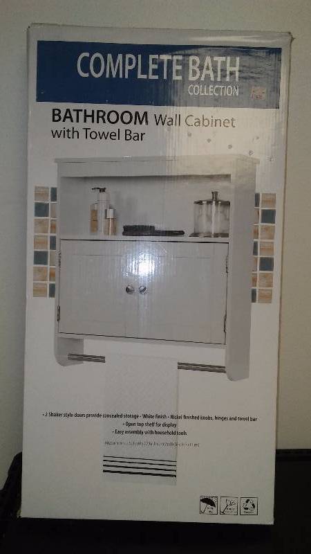 Bathroom Wall Cabinet with Towel Bar, 22 x 5 x 24