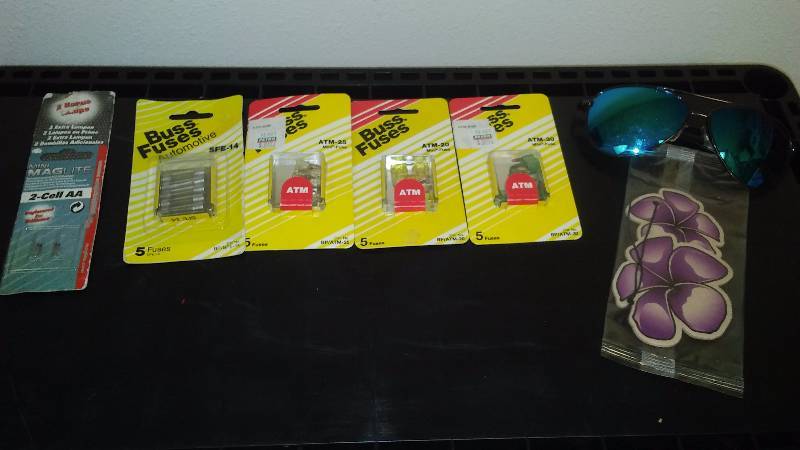 Automotive Items Variety, Air freshener, fuses, Sunglasses and More