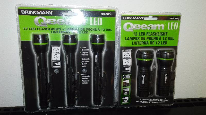 LED Flashlights (5) by Brinkman, Batteries included