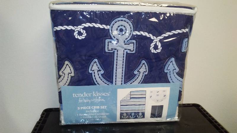 New in Bag, 3 pc Crib Set, Nautical Themed by Tender Kisses