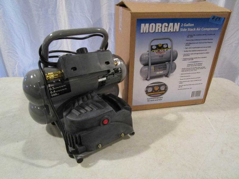 lot 83 image: Morgan 2 Gallon Side Stack Air Compressor