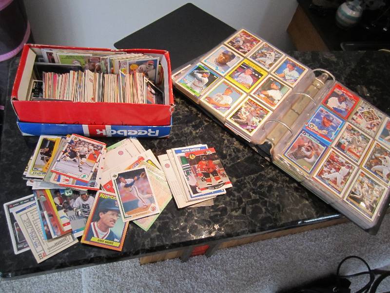 lot 13 image: Box and album of assorted sports ca...