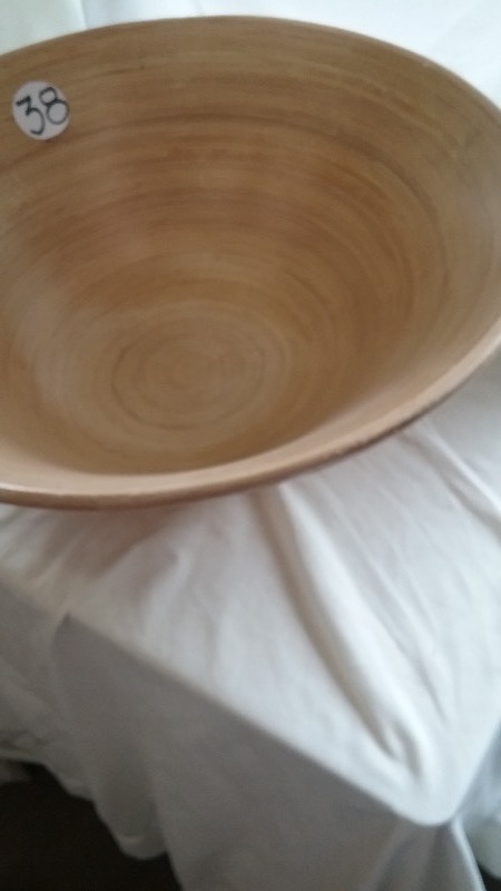 Large Wood Bowl & Large Glass Vase