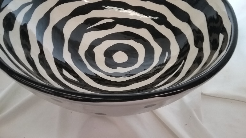 Large Ceramic Pedestal, Accent, Fruit Bowl