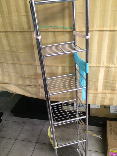 Chrome StandRack  Six Shelves, 12 x 11 x 64 Tall, Good Condition