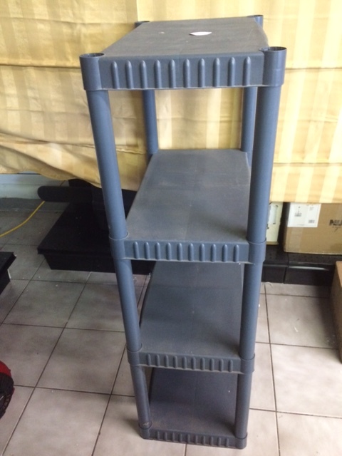 Plastic Shelf Unit  4 shelves, Portable, 48 x 21 x 12