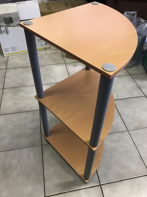 Corner Shelf, End Table, Walnut finish