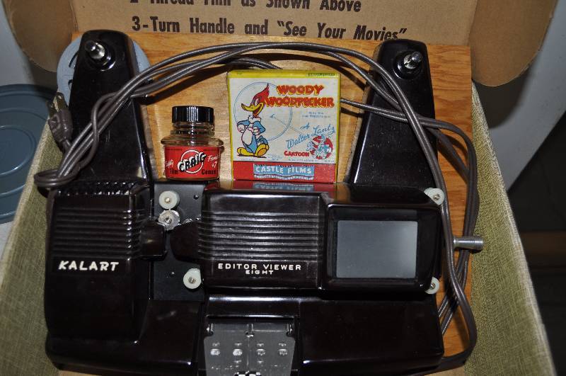 8mm Projector viewer with rare Woody the Woodpecker video