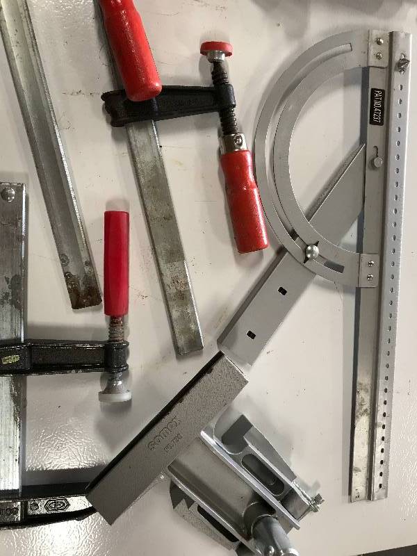 Clamps and angle guide