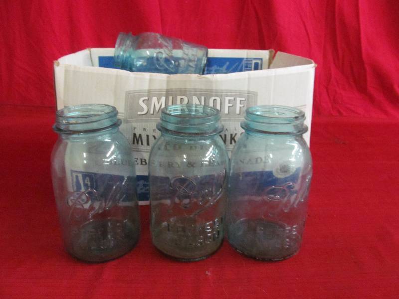 lot 32 image: vintage mason jars