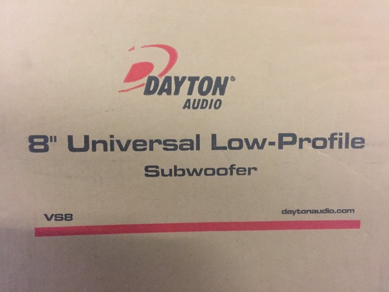 lot 4 image: New in Box  Dayton Audio Universal 8 Low-Profile Subwoofer Speaker