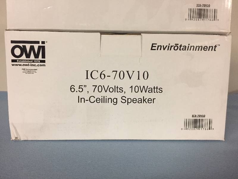 lot 22 image: New in Box  Pair of OWI 6.5 In-Ceiling 2-Way Co-Axial Audio Speakers