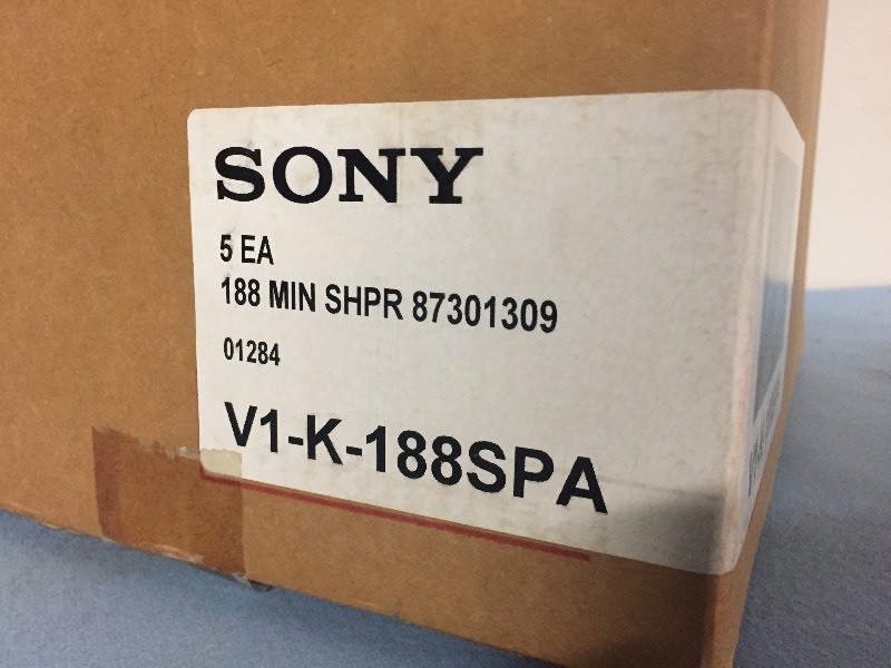 lot 32 image: New in Box  5-Pack of Sony V1-K-SPA 188 Minute High Band Master Tape