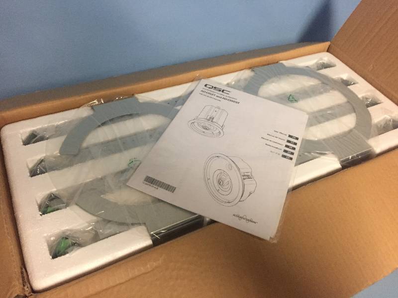 lot 41 image: New in Box  Pair of QSC Professional In-Ceiling Audio Speakers