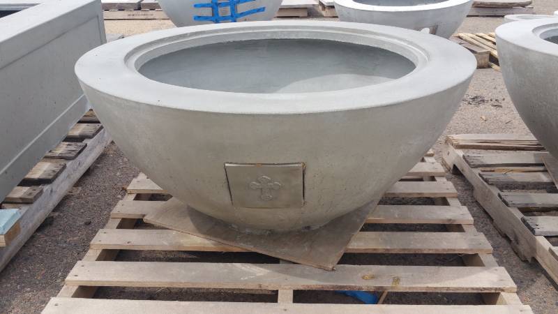 Large Concrete Planter  Wood-Burning Fire Pit  Accent Pot
