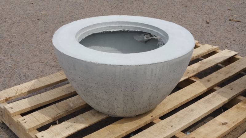 Small Concrete Planter  Accent Pot