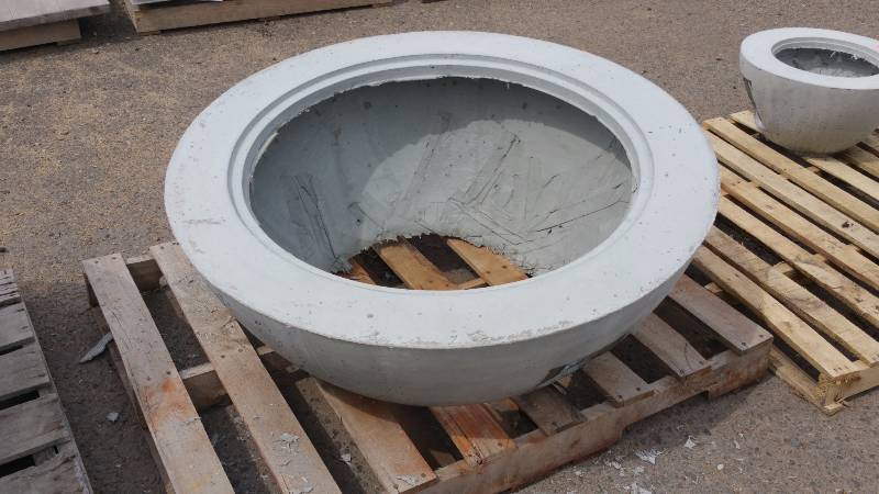 Large Offset Concrete Planter  Accent Pot