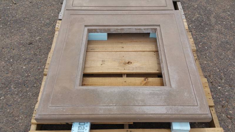Square, Grooved Concrete Table