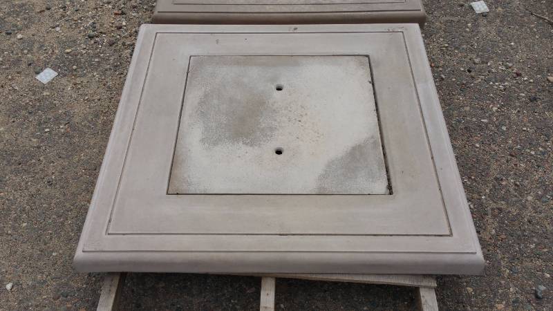 Square, Grooved Concrete Table w Removable Center