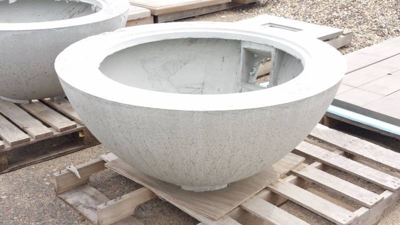 Large Concrete Planter  Wood-Burning Fire Pit  Accent Pot