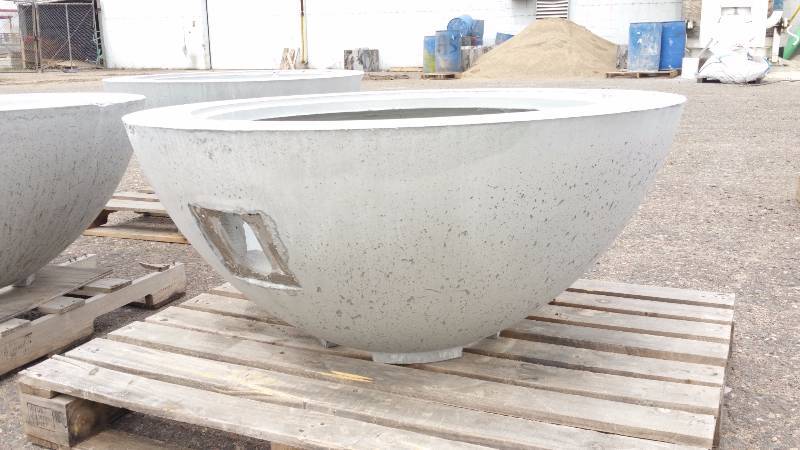 Large Concrete Planter  Wood-Burning Fire Pit  Accent Pot