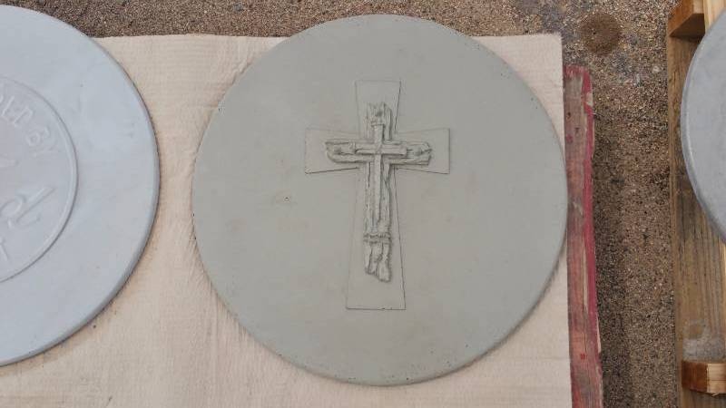 Cross & Nails Concrete Paver  Yard Art  Wall Hanging