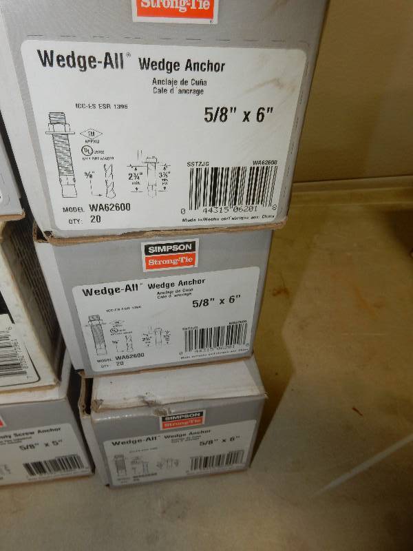 lot 46 image: 6 Boxes of Wedge Anchors.. See pictures for the various types