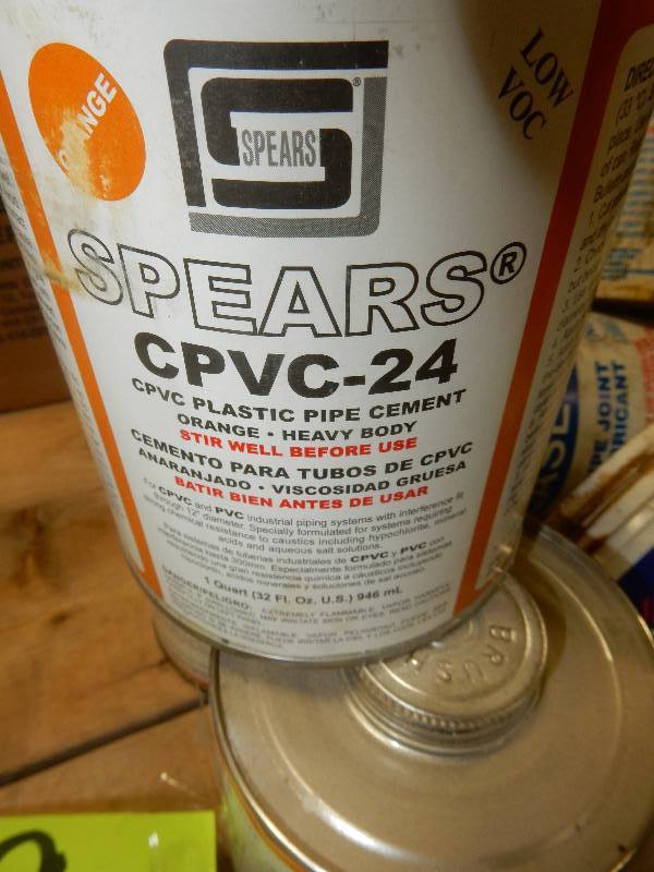 lot 95 image: 5 Cans of SPEARS Plastic Pipe Cement.