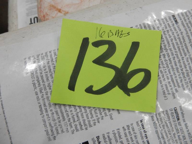 lot 136 image: 11 Bags of misc. types of  DURAGrout