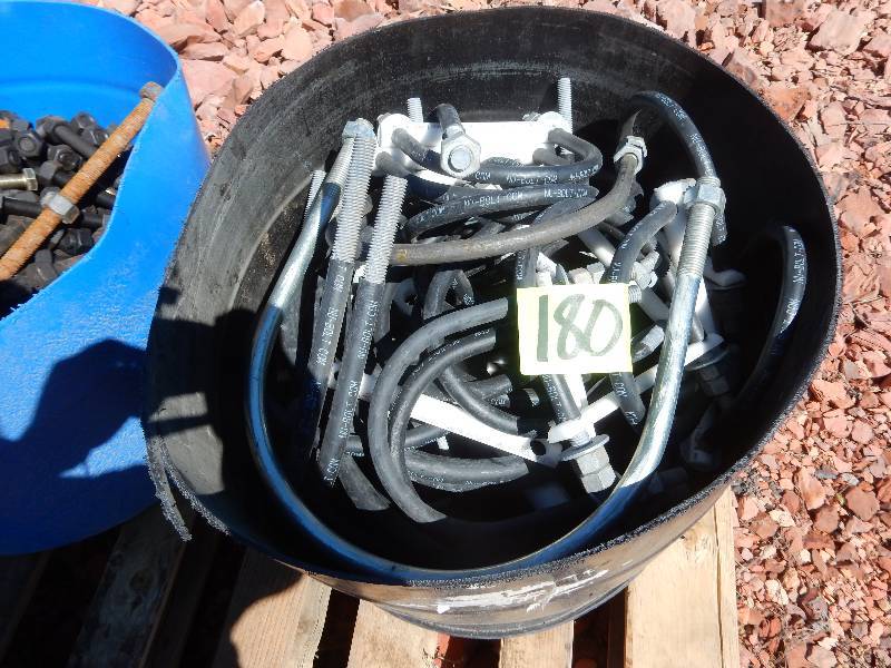 lot 180 image: Misc. Sizes of pipe hangers Misc. sizes double end threaded bolts