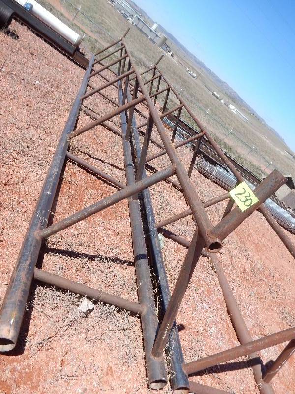 lot 230 image: 2, 31ft 4 in x 42 in at base x 41 in h  Pipe Racks