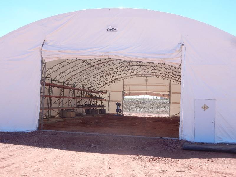 lot 4 image: CLEAR SPAN Truss Arch Frame Building.. 54ft x 100 ft Model T054RDMF007100.. NOTE PDF on with specs