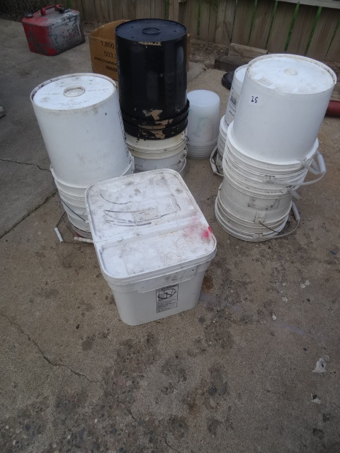 lot 25 image: Large variety of plastic buckets...