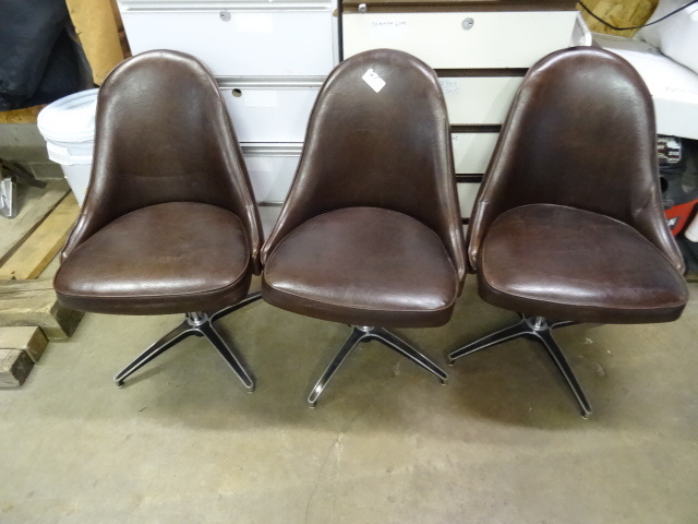 lot 86 image: 3 matching metal framed swivel chai...