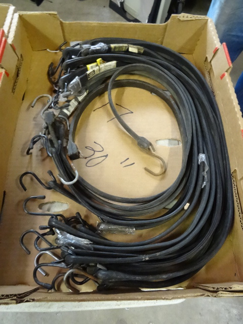 lot 100 image: Box of Bungee cords. Some are new...
