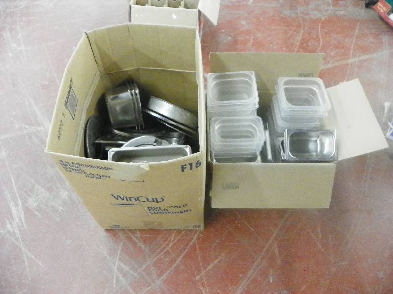 lot 94 image: Kitchen pans, salad bar and steam table inserts